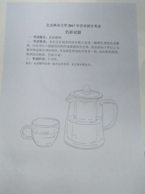 北京林业大学2017年美术色彩校考考题,51美术社