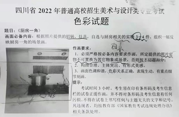 四川省美术联考2022年色彩考题