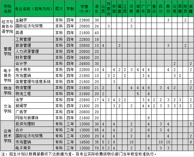 2020年武汉工商学院美术专业学费多少钱